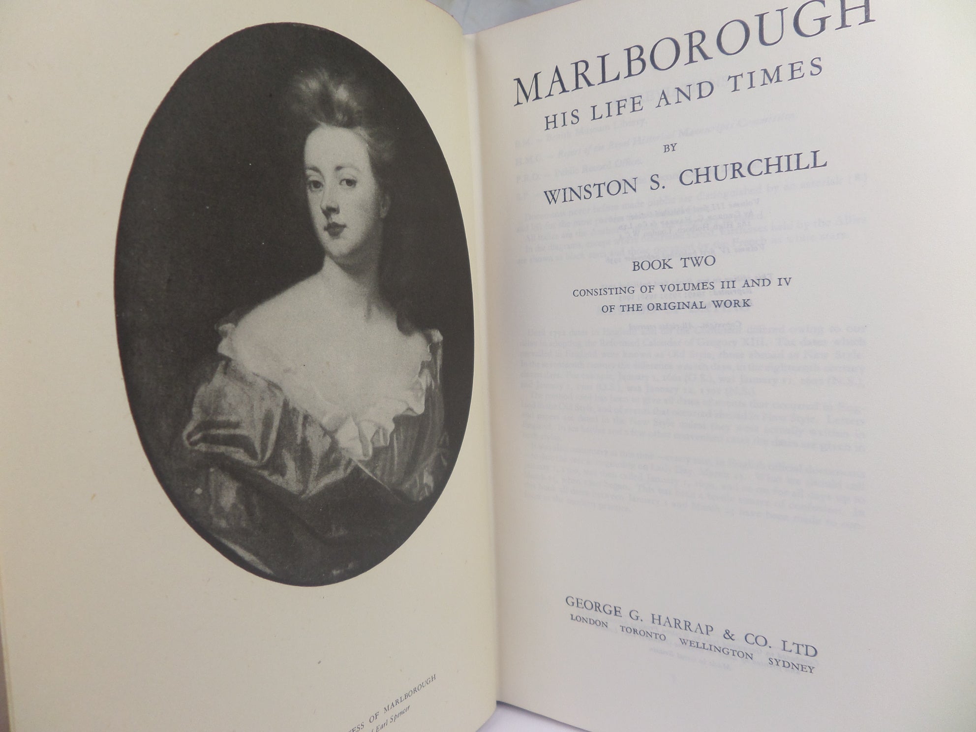 MARLBOROUGH HIS LIFE & TIMES BY WINSTON CHURCHILL 1966 IN TWO VOLUMES