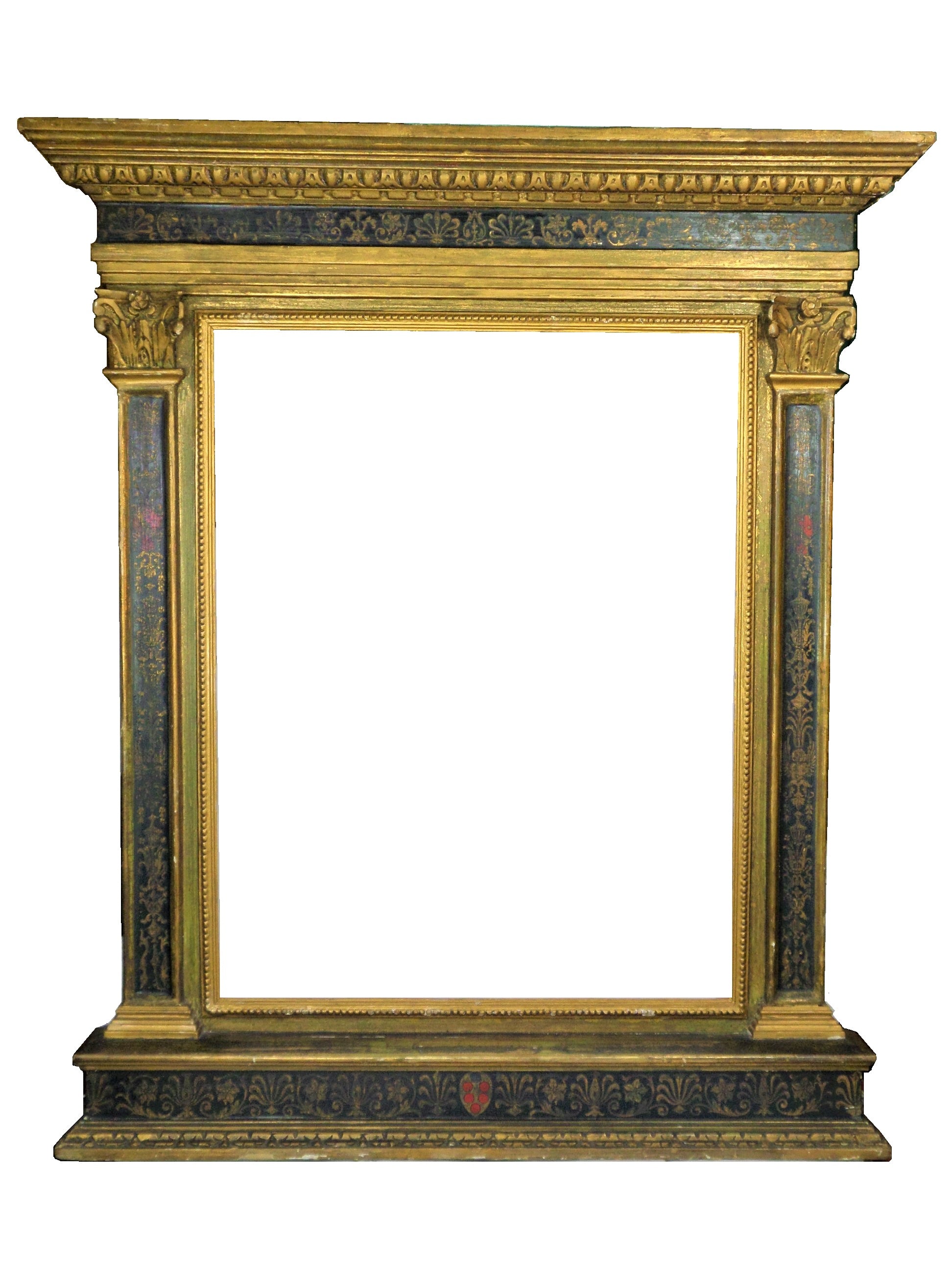 ANTIQUE 19TH CENTURY LARGE TABERNACLE PICTURE FRAME