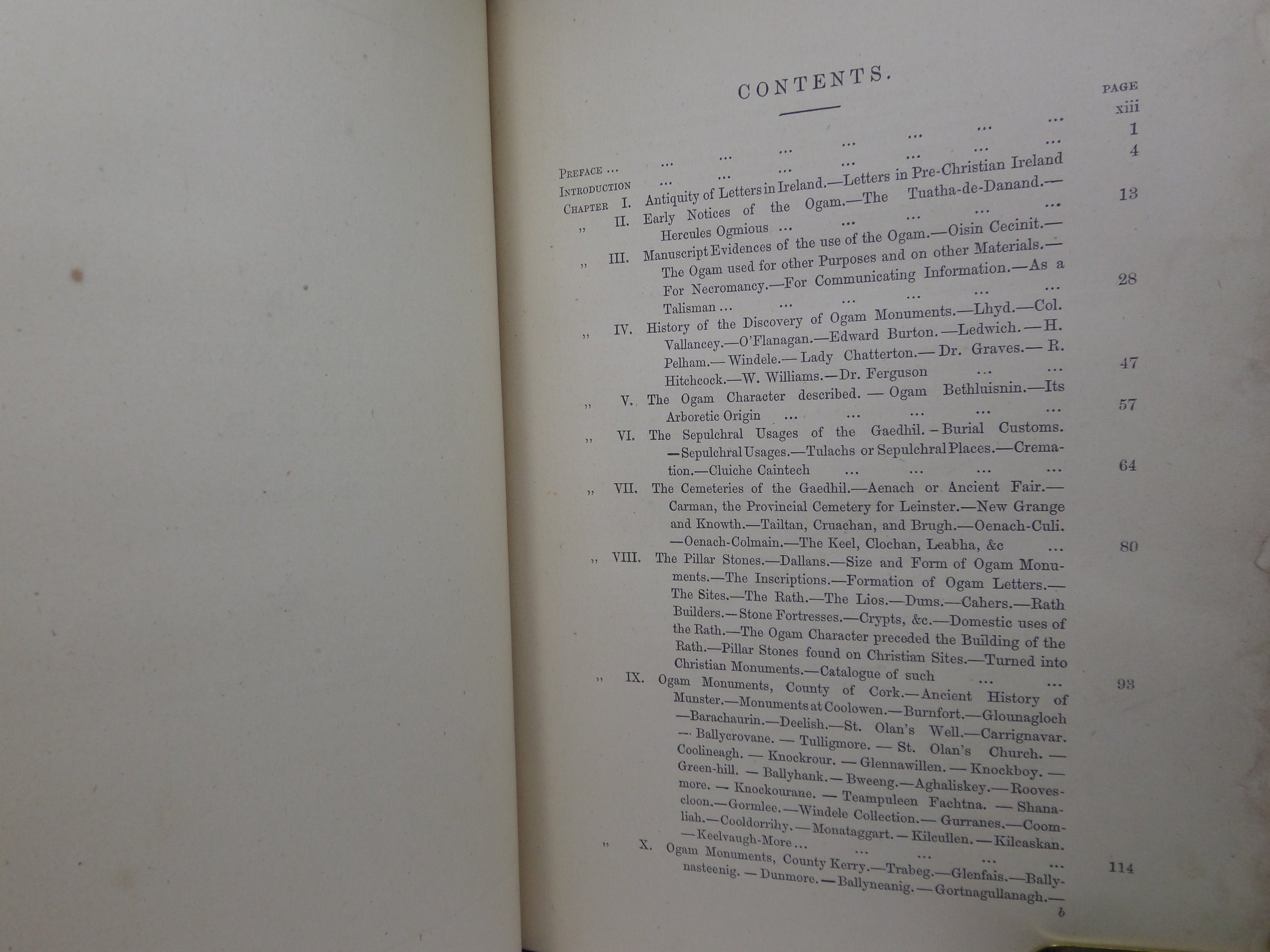 OGAM INSCRIBED MONUMENTS OF THE GAEDHIL 1879 GEORGE M. ATKINSON, LEATHER BINDING