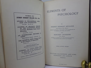 ELEMENTS OF PSYCHOLOGY BY SYDNEY HERBERT MELLONE 1912 HARDCOVER