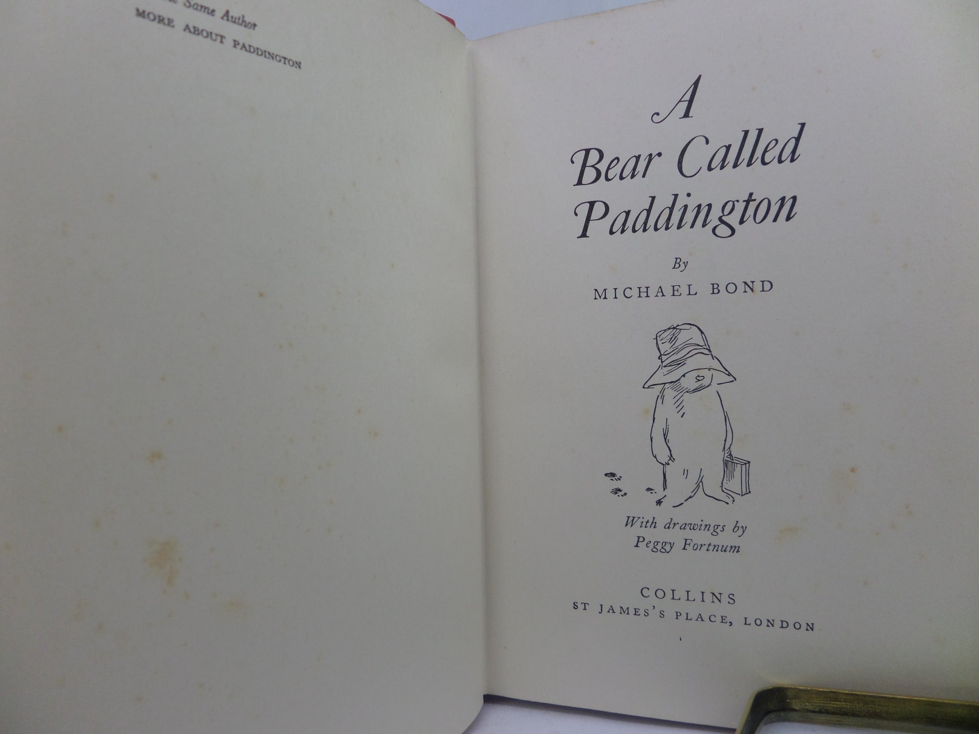 A BEAR CALLED PADDINGTON BY MICHAEL BOND 1959 SECOND PRINTING