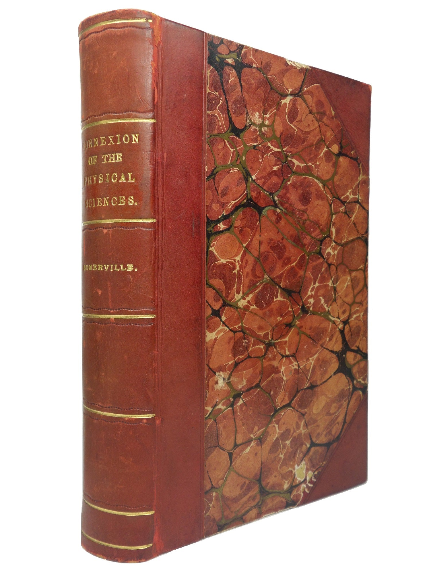 ON THE CONNEXION OF THE PHYSICAL SCIENCES BY MARY SOMERVILLE 1835 LEATHER-BOUND SECOND EDITION