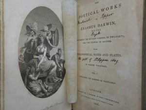 THE POETICAL WORKS OF ERASMUS DARWIN 1806 FIRST EDITION IN THREE VOLUMES, WILLIAM BLAKE ILLUSTRATIONS