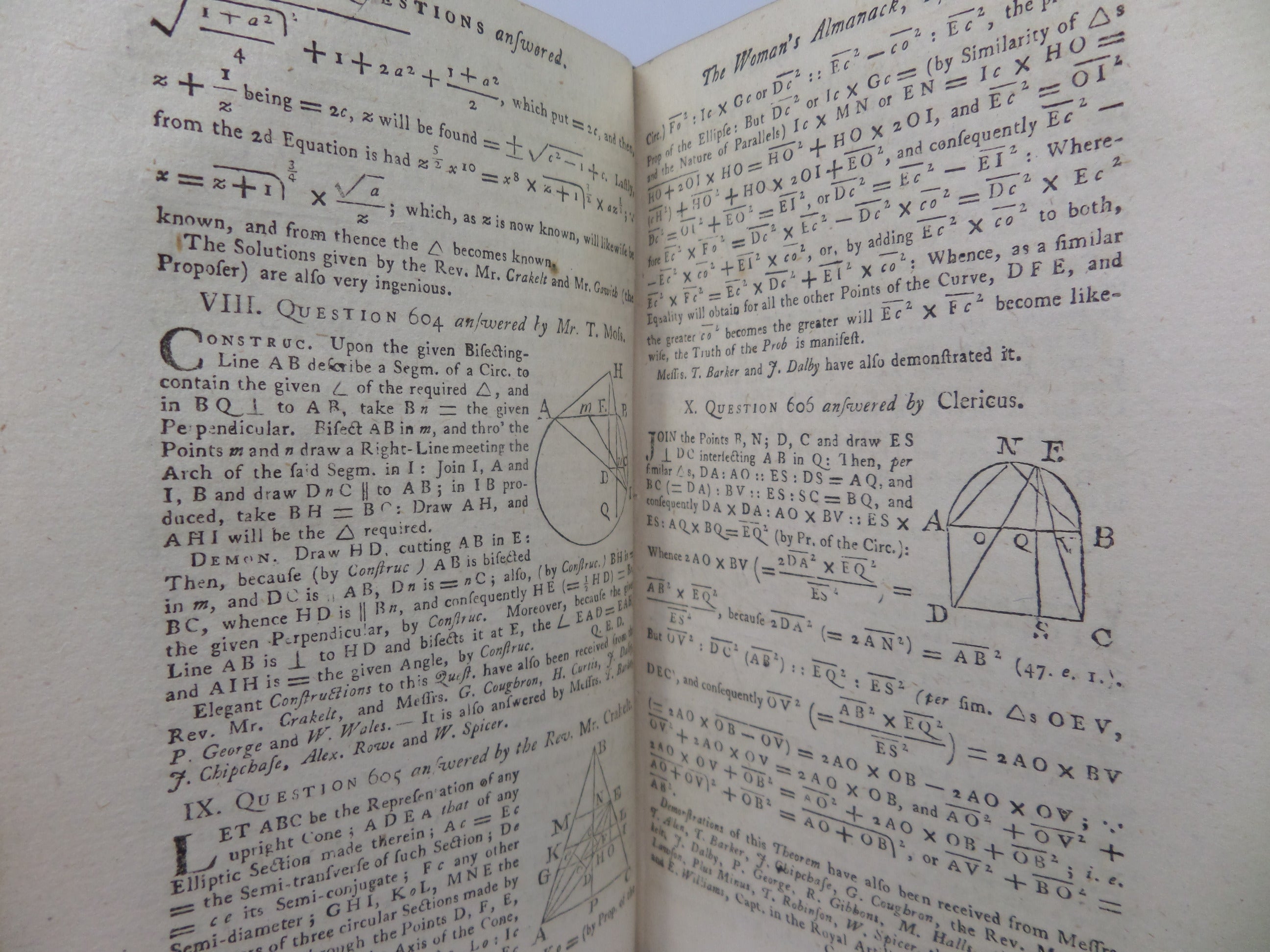 [ALMANACS] THE LADIES DIARY OR WOMAN'S ALMANACK 1770-1779 TEN PARTS IN ONE