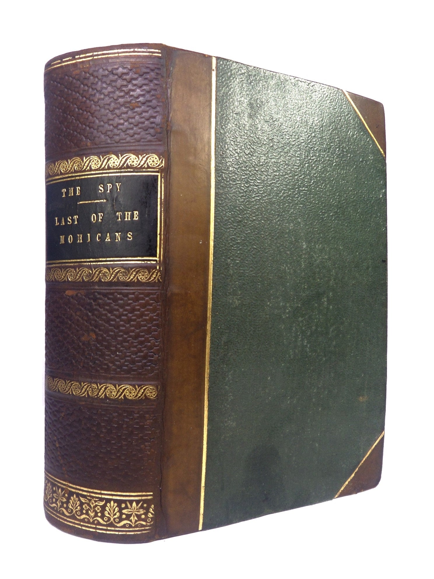 THE LAST OF THE MOHICANS & THE SPY 1831 JAMES FENNIMORE COOPER, LEATHER BINDING