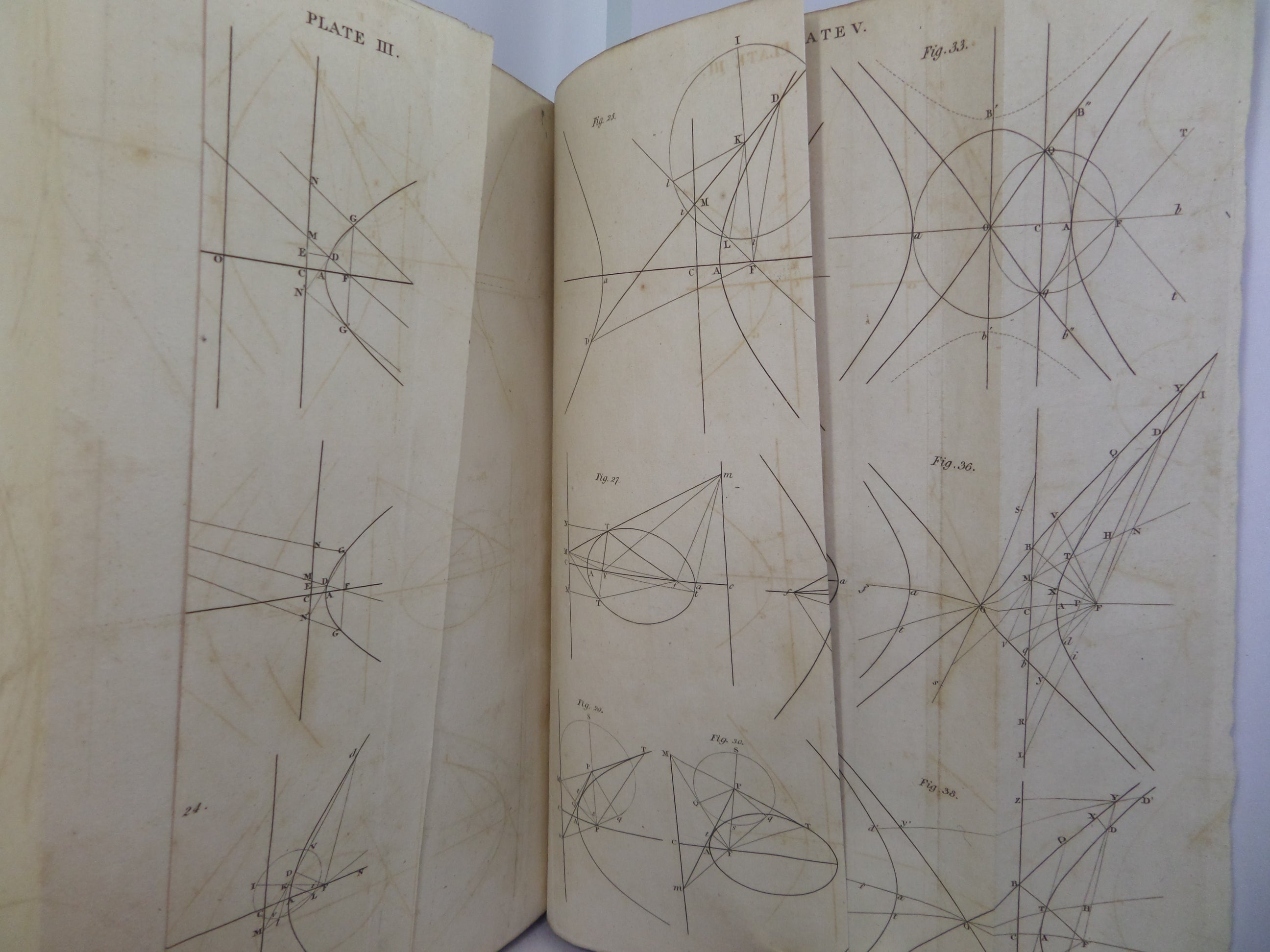 GEOMETRY OF CURVE LINES BY JOHN LESLIE 1813 LEATHER BOUND PRESENTATION COPY