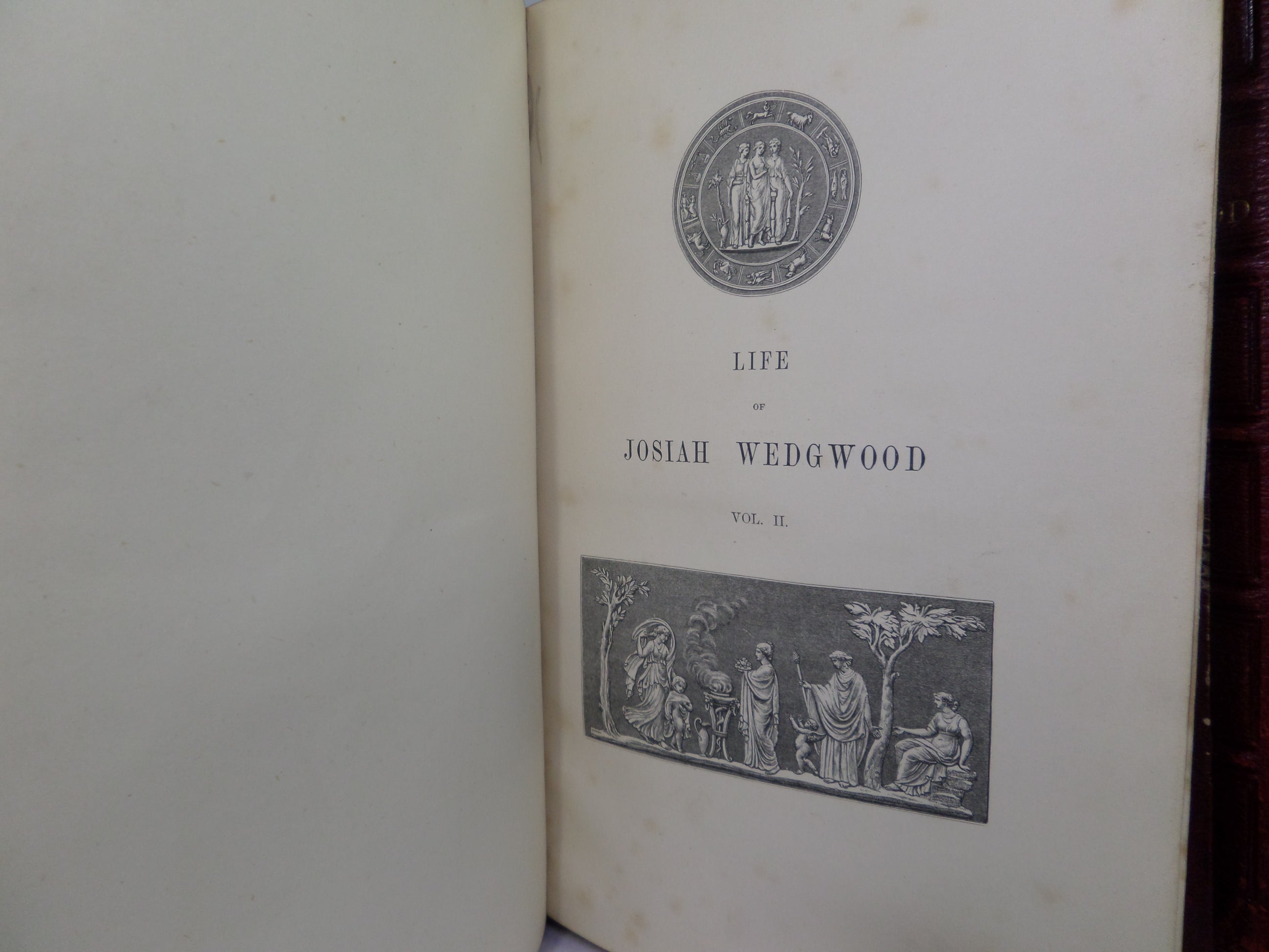 THE LIFE OF JOSIAH WEDGWOOD BY ELIZA METEYARD 1865-66 FIRST EDITION IN TWO VOLS.