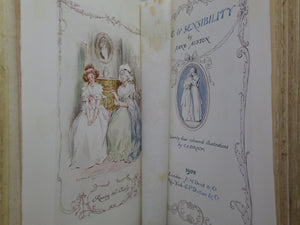 SENSE AND SENSIBILITY BY JANE AUSTEN 1908 DELUXE VELLUM BINDING, ILLUSTRATED BY C. E. BROCK