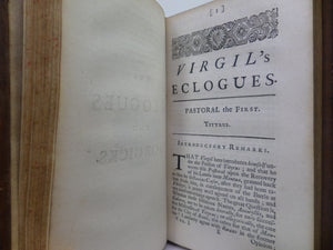 THE WORKS OF VIRGIL TRANSLATED INTO ENGLISH BY JOSEPH TRAPP 1737 LEATHER BOUND