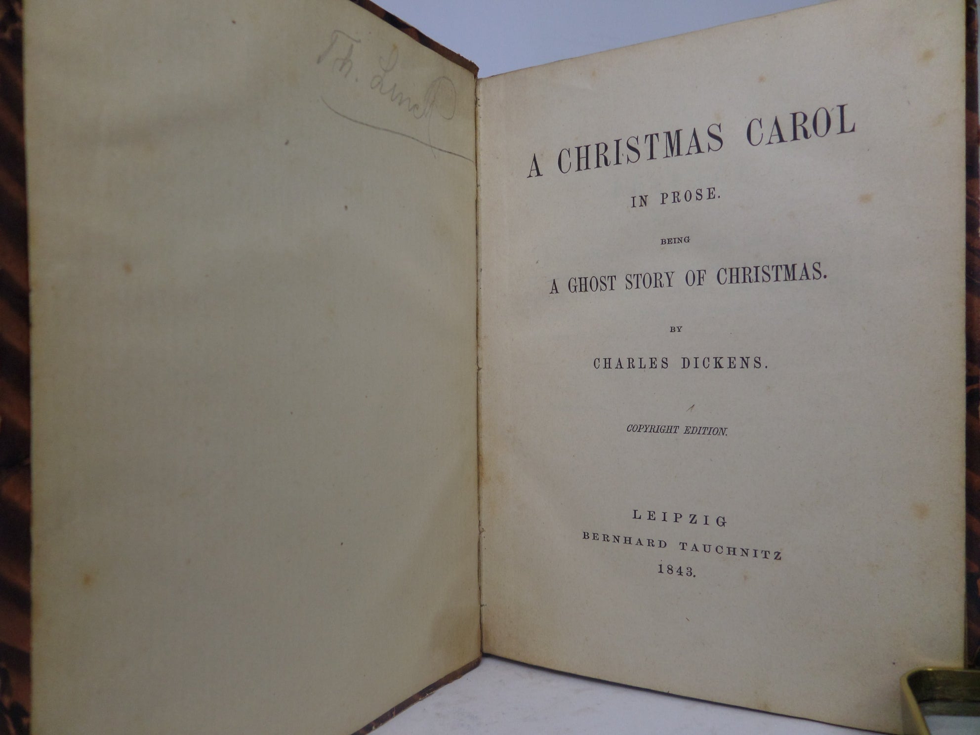 A CHRISTMAS CAROL BY CHARLES DICKENS CA. 1868 RARE TAUCHNITZ CONTINENTAL EDITION