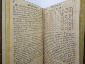 EDWARD COCKER'S ARITHMETICK 1736 FINE LEATHER BINDING, 48TH EDITION