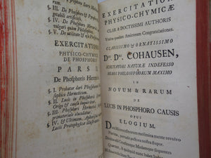 LUMEN NOVUM PHOSPHORIS ACCENSUM SIVE EXERCITATIO PHYSICO-CHYMICA BY JOHANN HENRICH COHAUSEN 1717 FIRST EDITION