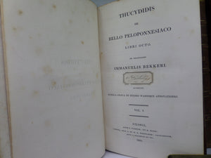 DE BELLO PELOPONNESIACO BY THUCYDIDES 1821 LEATHER BOUND IN FOUR VOLUMES