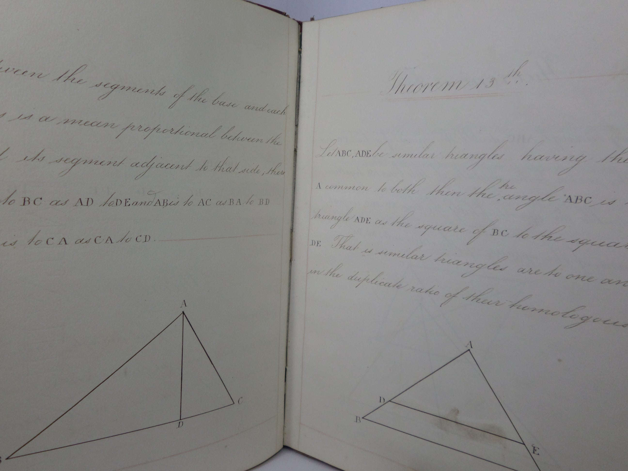 Early Math Manuscrip 19TH CENTURY HANDWRITTEN MANUSCRIPT MATHEMATICAL GEOMETRY EXERCISE BOO ...