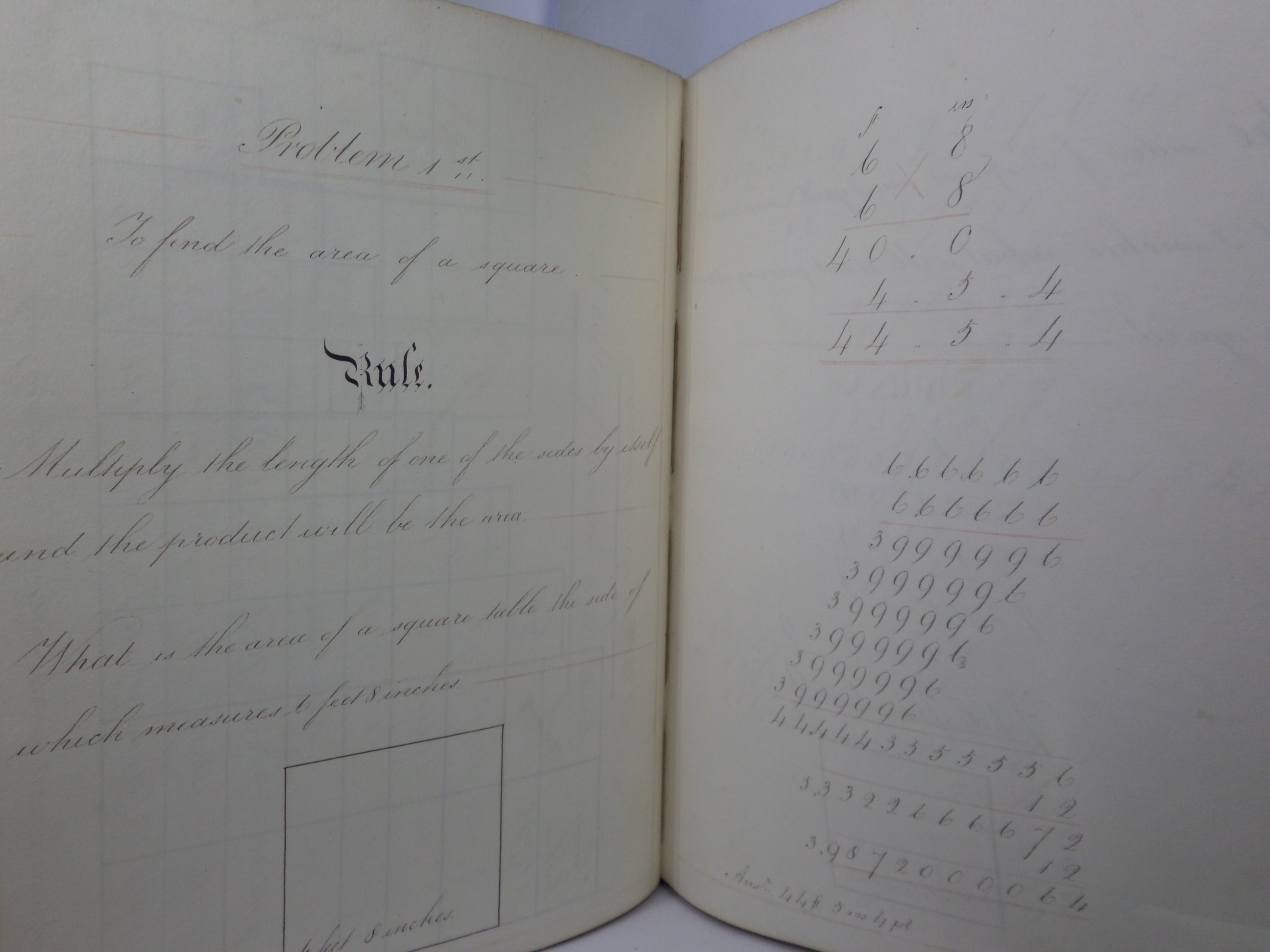 Early Math Manuscrip 19TH CENTURY HANDWRITTEN MANUSCRIPT MATHEMATICAL GEOMETRY EXERCISE BOO ...