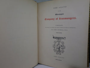 WORSHIPFUL COMPANY OF IRONMONGERS 1866 ZAEHNSDORF FINE LEATHER BINDING