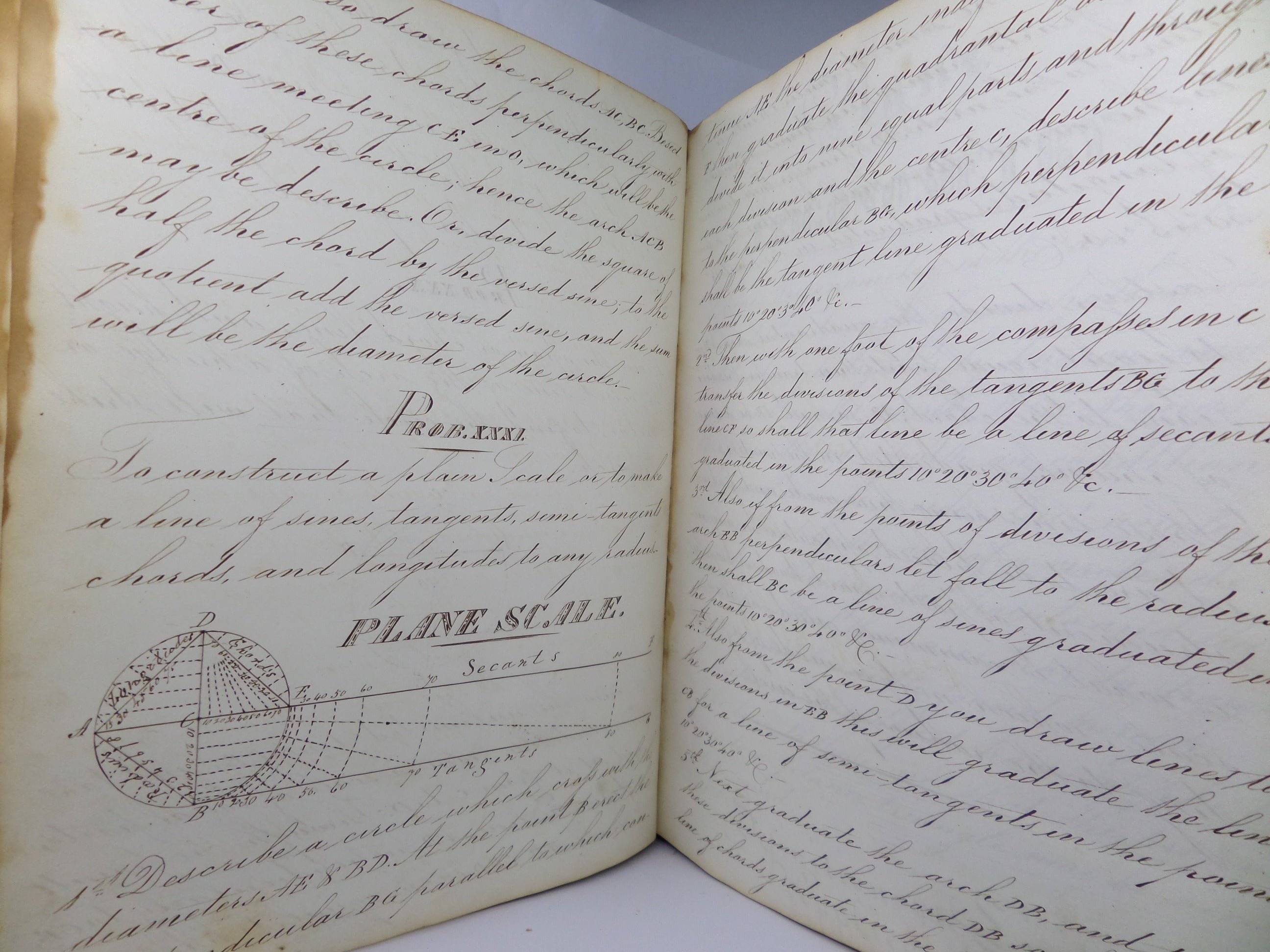Early Math Manuscrip MID 19TH CENTURY HANDWRITTEN MANUSCRIPT MATHEMATICAL GEOMETRY BOOK ...