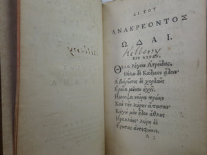 ANACREON CARMINA CUM SAPPONIS ET ALCAEI FRAGMENTIS 1757 + PINDAR'S OLYMPIAN 1788