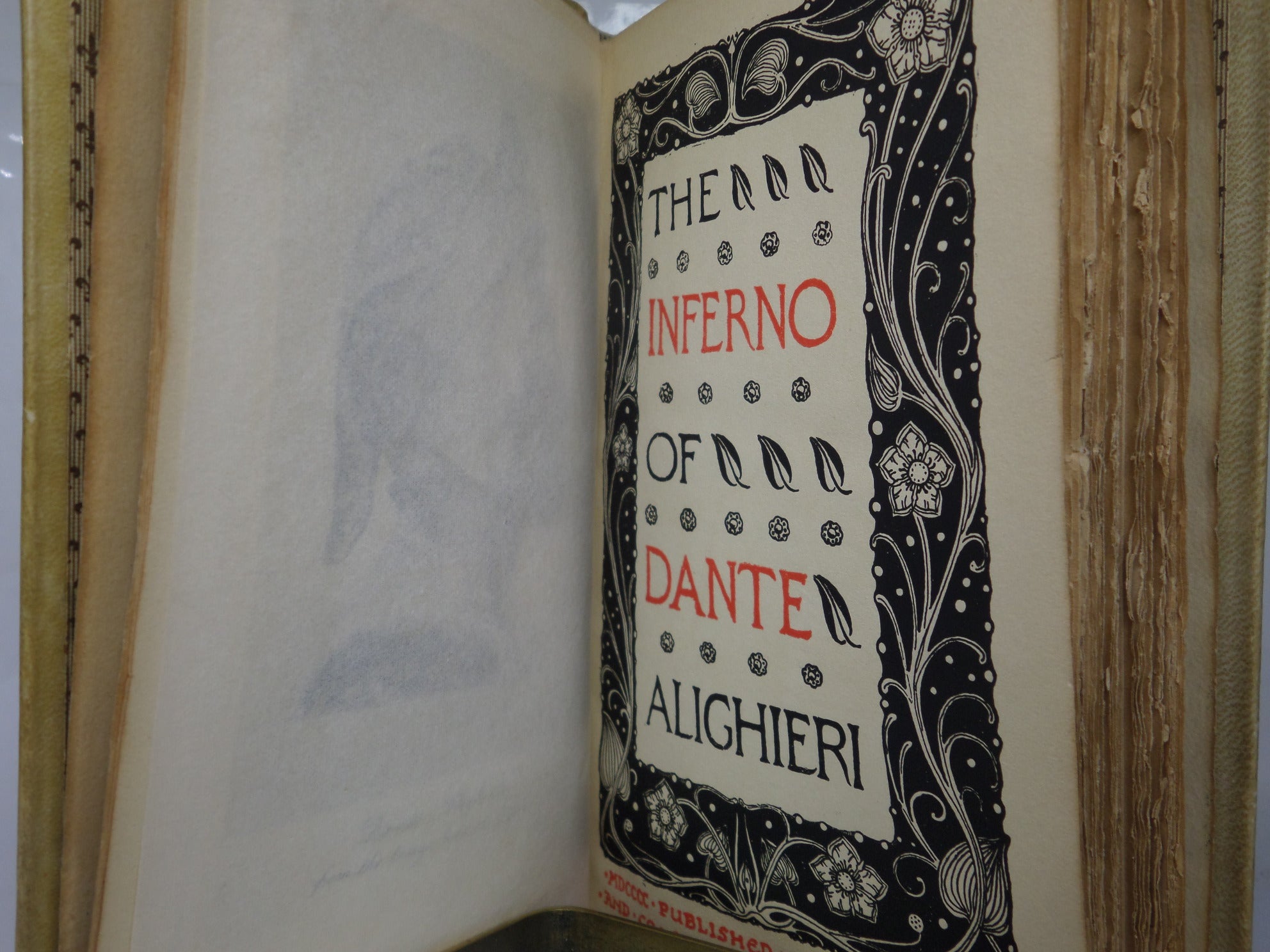 THE INFERNO OF DANTE ALIGHIERI 1900 HAND-PAINTED VELLUM BINDING BY GIANNINI