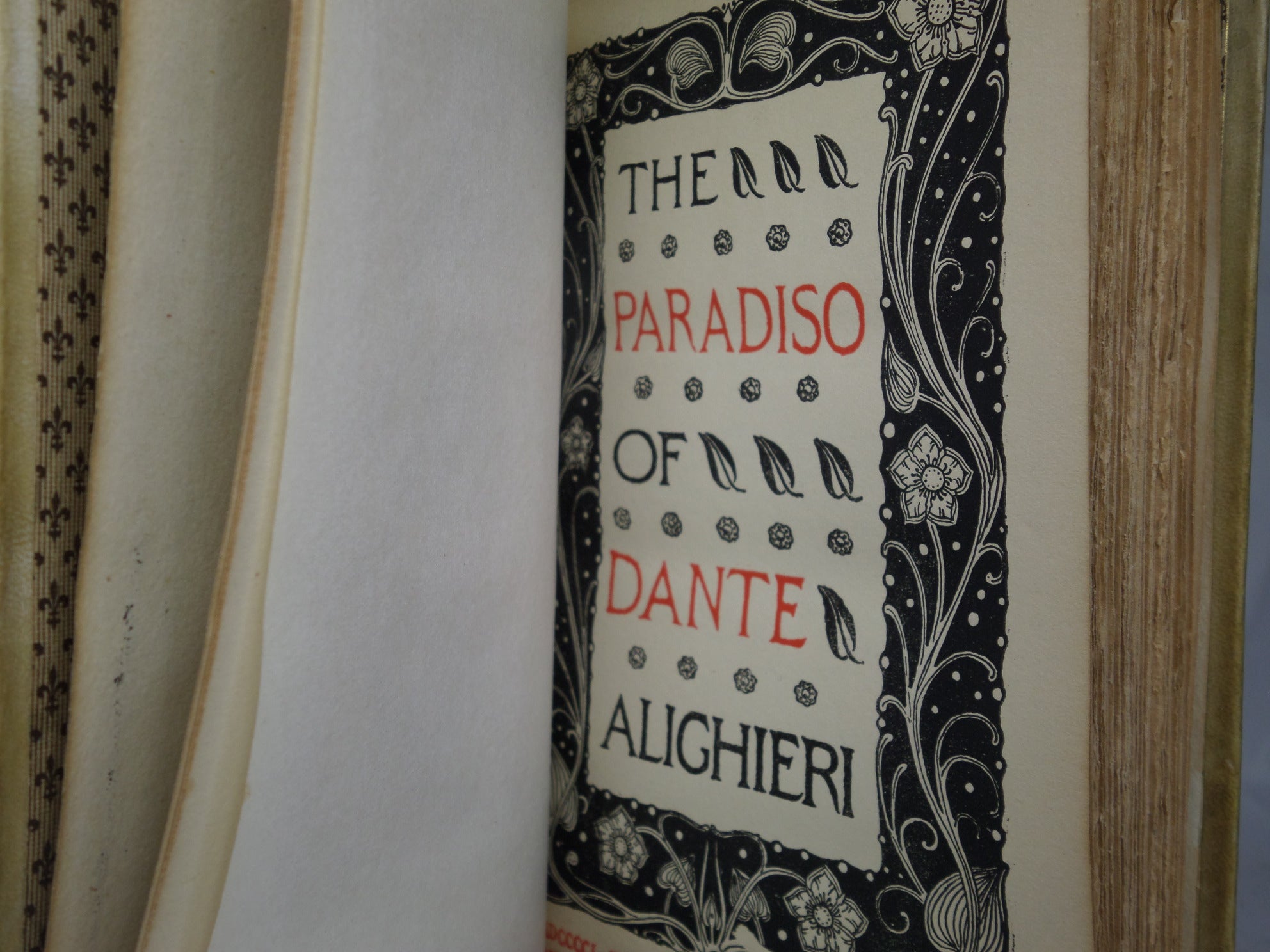 THE PARADISO OF DANTE ALIGHIERI 1901 HAND-PAINTED VELLUM BINDING BY GIANNINI
