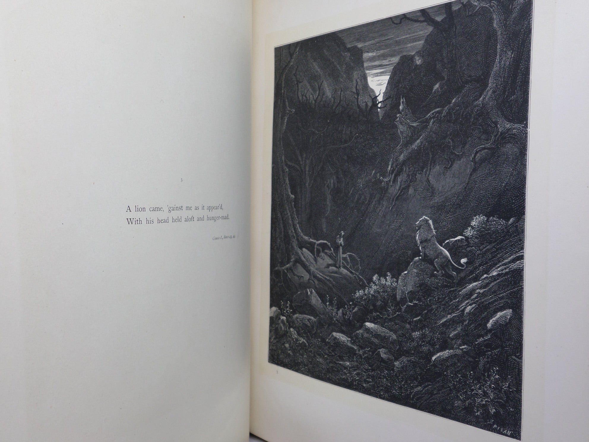 THE VISION OF HELL BY DANTE ALIGHIERI 1868 FOLIO LEATHER BINDING, GUSTAVE DORE ILLUSTRATIONS