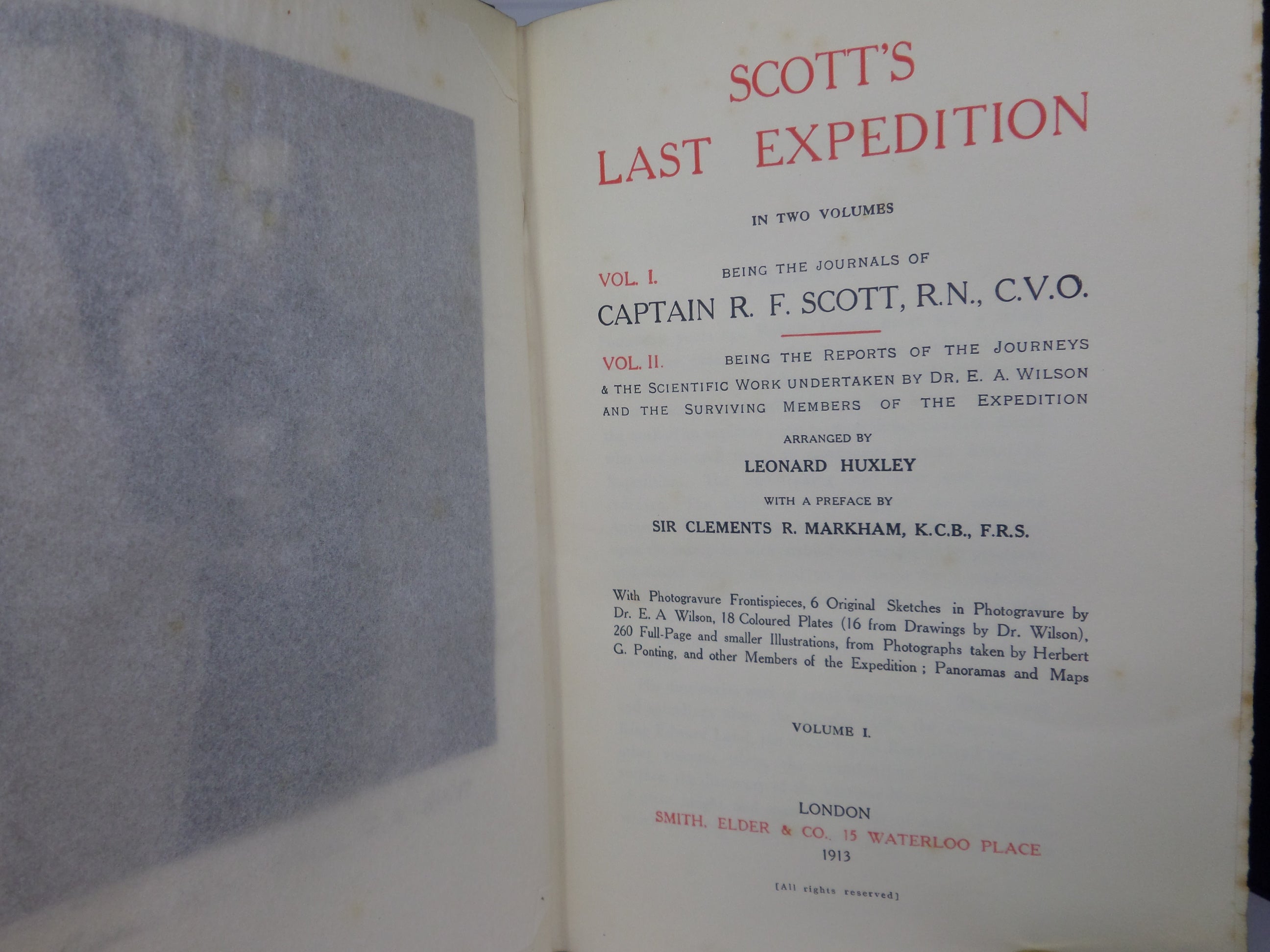 CAPTAIN R.F. SCOTT'S LAST EXPEDITION IN TWO VOLUMES 1913 SECOND EDITION