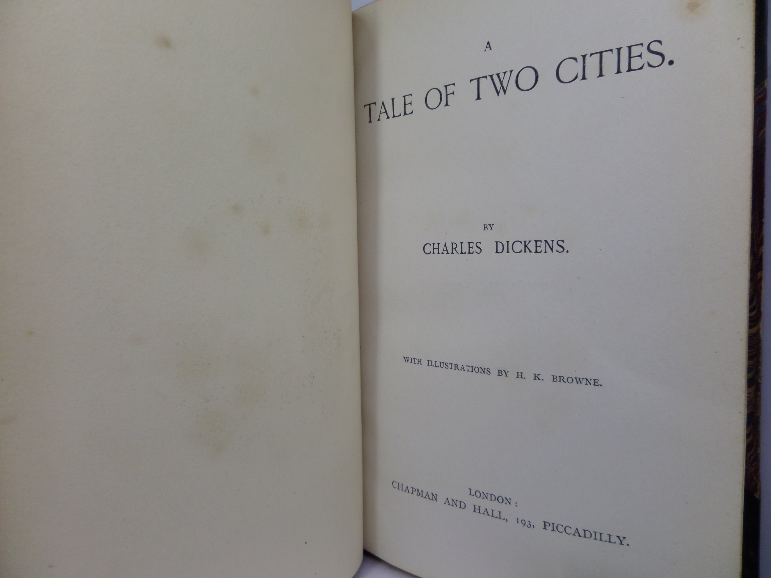 A TALE OF TWO CITIES BY CHARLES DICKENS CA. 1870 LEATHER-BOUND