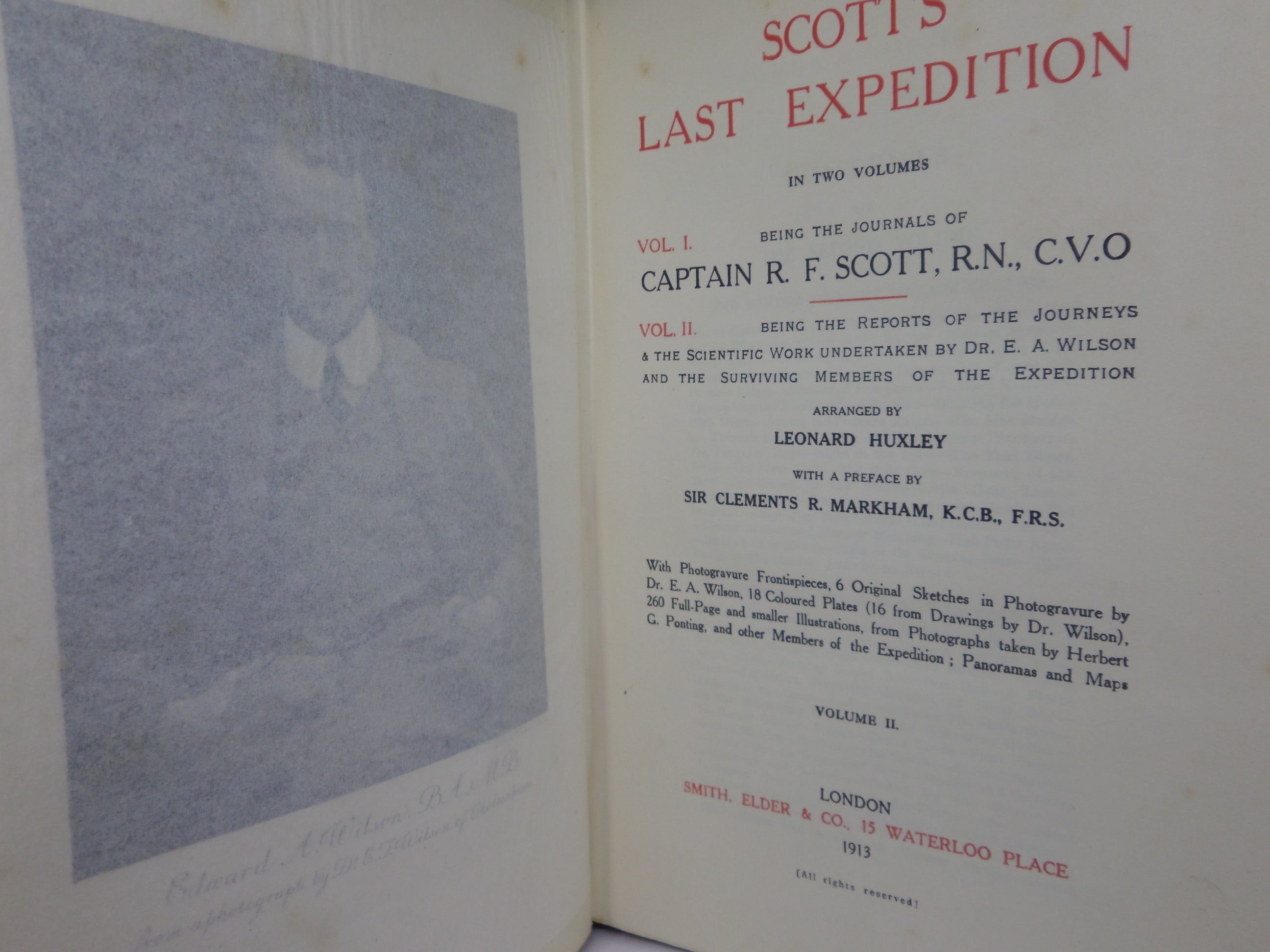 CAPTAIN R.F. SCOTT'S LAST EXPEDITION IN TWO VOLUMES 1913 SECOND EDITION