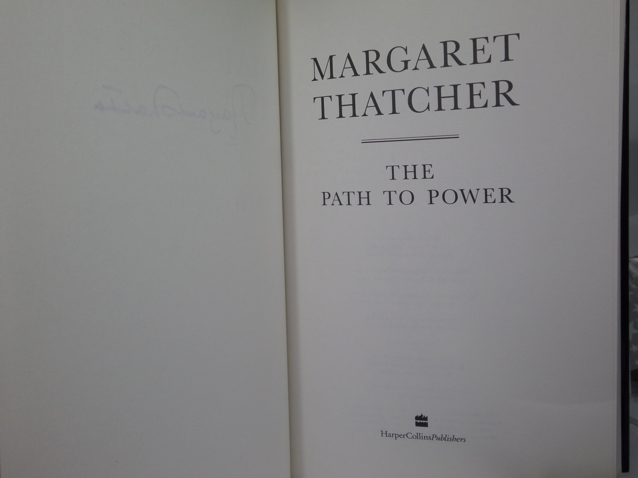 THE PATH TO POWER BY MARGARET THATCHER 1995 SIGNED FIRST EDITION HARDCOVER