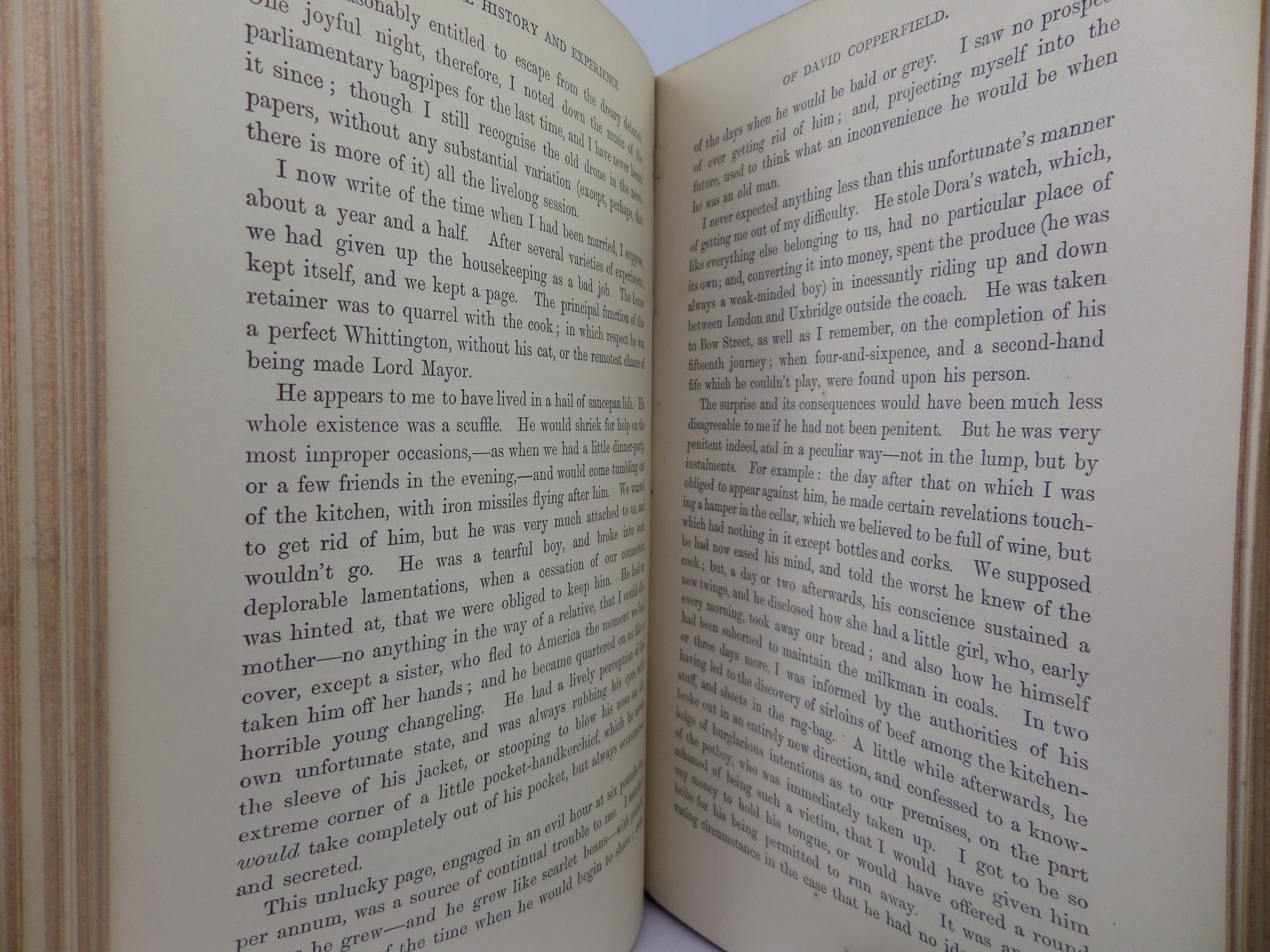 DAVID COPPERFIELD BY CHARLES DICKENS CA.1870 LEATHER-BOUND IN TWO VOLUMES