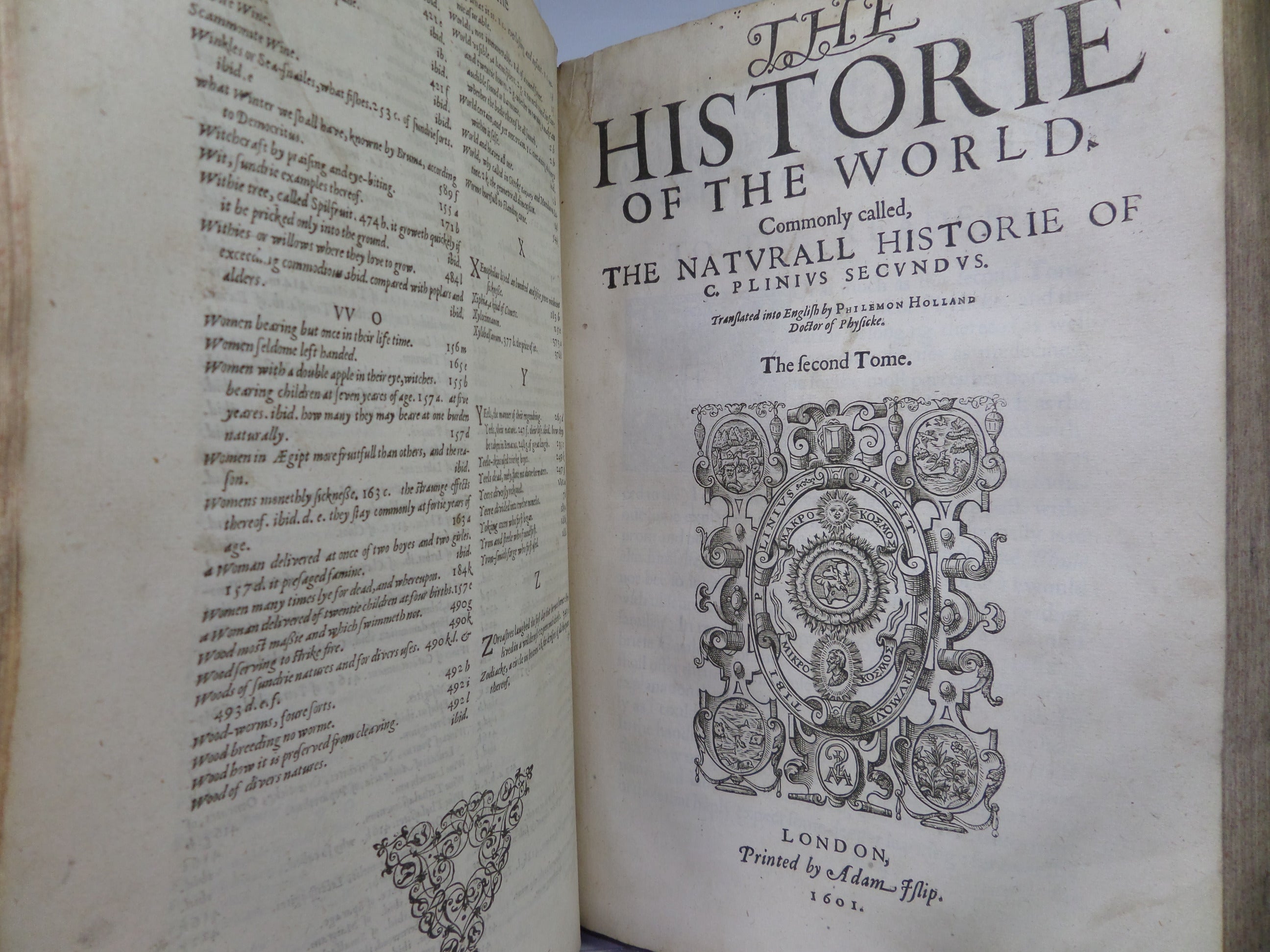 THE HISTORY OF THE WORLD BY PLINY THE ELDER 1601 FIRST ENGLISH EDITION