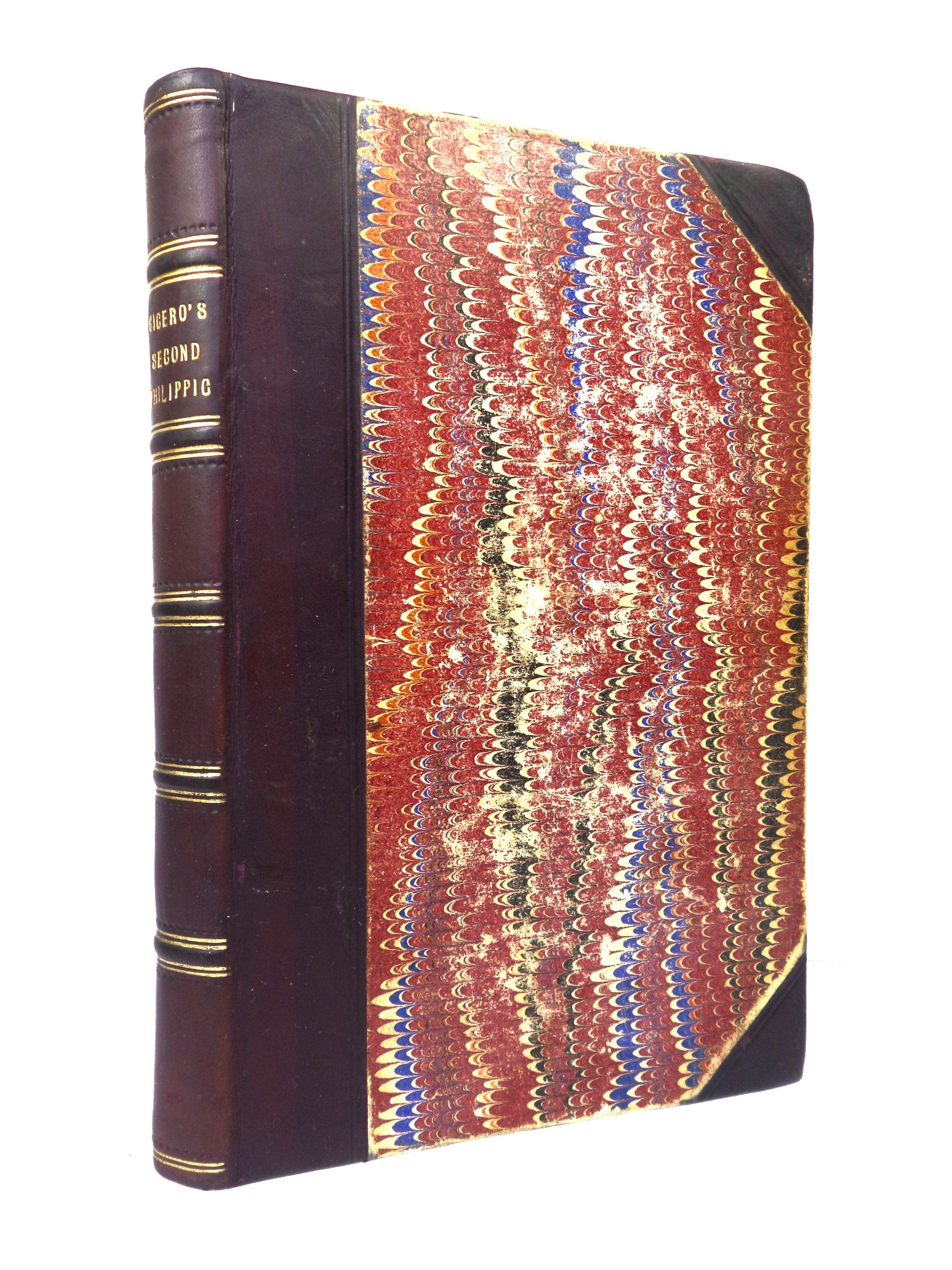 CICERO'S SECOND PHILIPPIC 1884 LEATHER BINDING