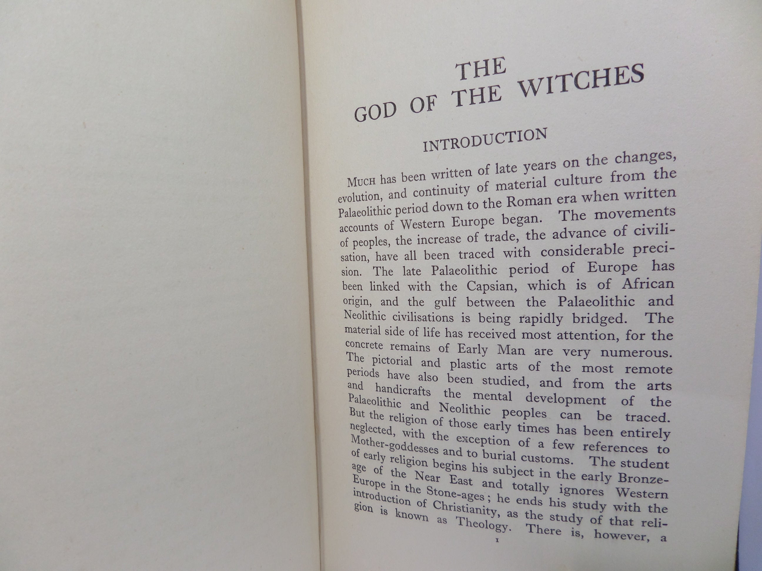 THE GOD OF THE WITCHES BY MARGARET ALICE MURRAY 1933 FIRST EDITION