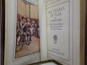 THE ESSAYS OF ELIA BY CHARLES LAMB C1910 FINE RIVIERE BINDING, SYBIL TAWSE ILLUSTRATIONS