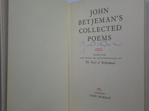 JOHN BETJEMAN'S COLLECTED POEMS 1960 SIGNED BY AUTHOR