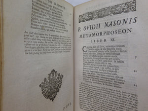 OVID'S METAMORPHOSES IN LATIN AND ENGLISH 1735 LEATHER BINDING