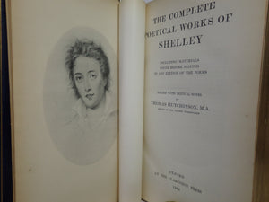 THE COMPLETE POETICAL WORKS OF PERCY BYSSHE SHELLEY 1904 FINE STIKEMAN BINDING