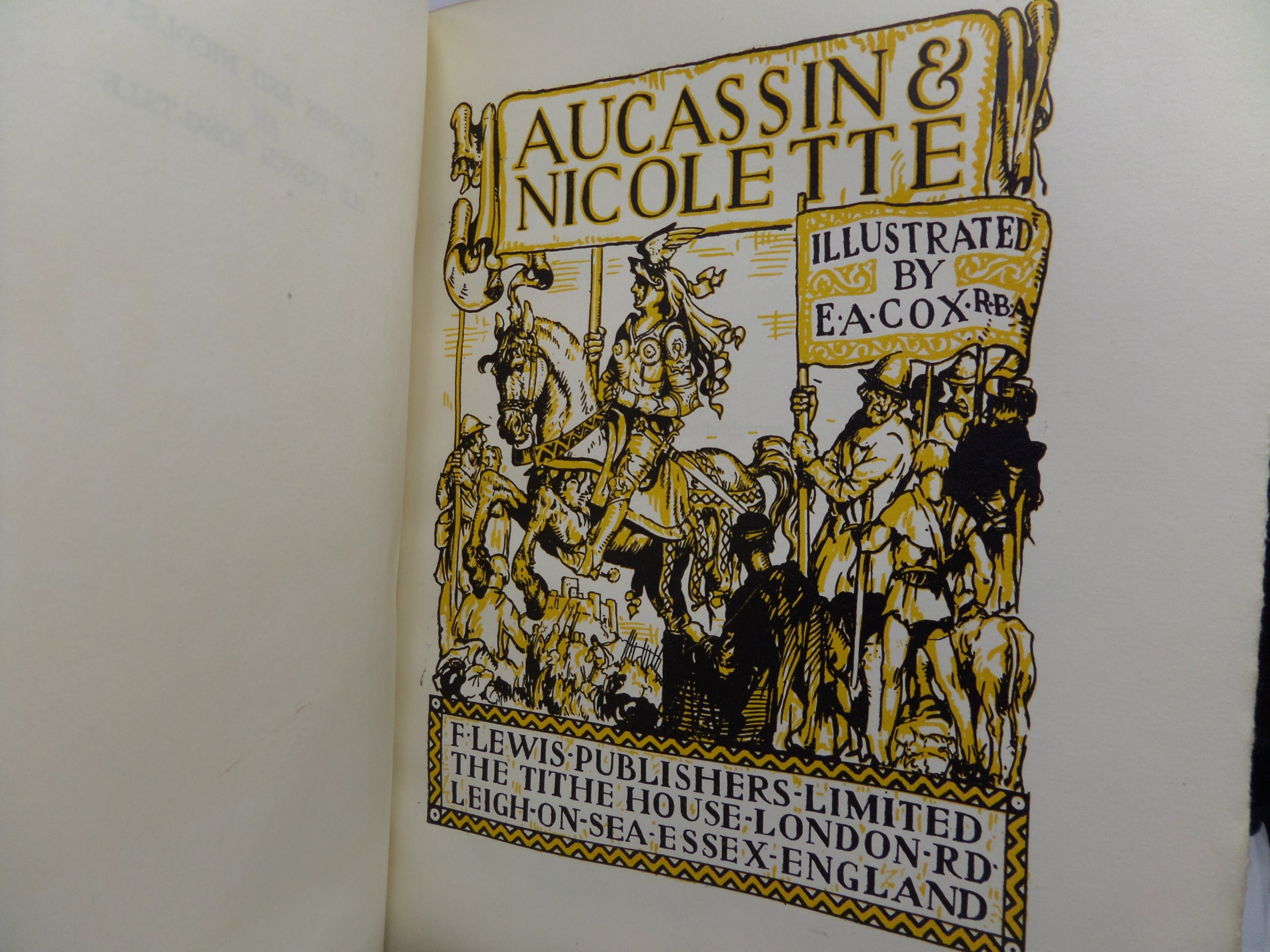 AUCASSIN & NICOLETTE 1947 E.A. COX ILLUSTRATIONS, FINE RIVIERE BINDING