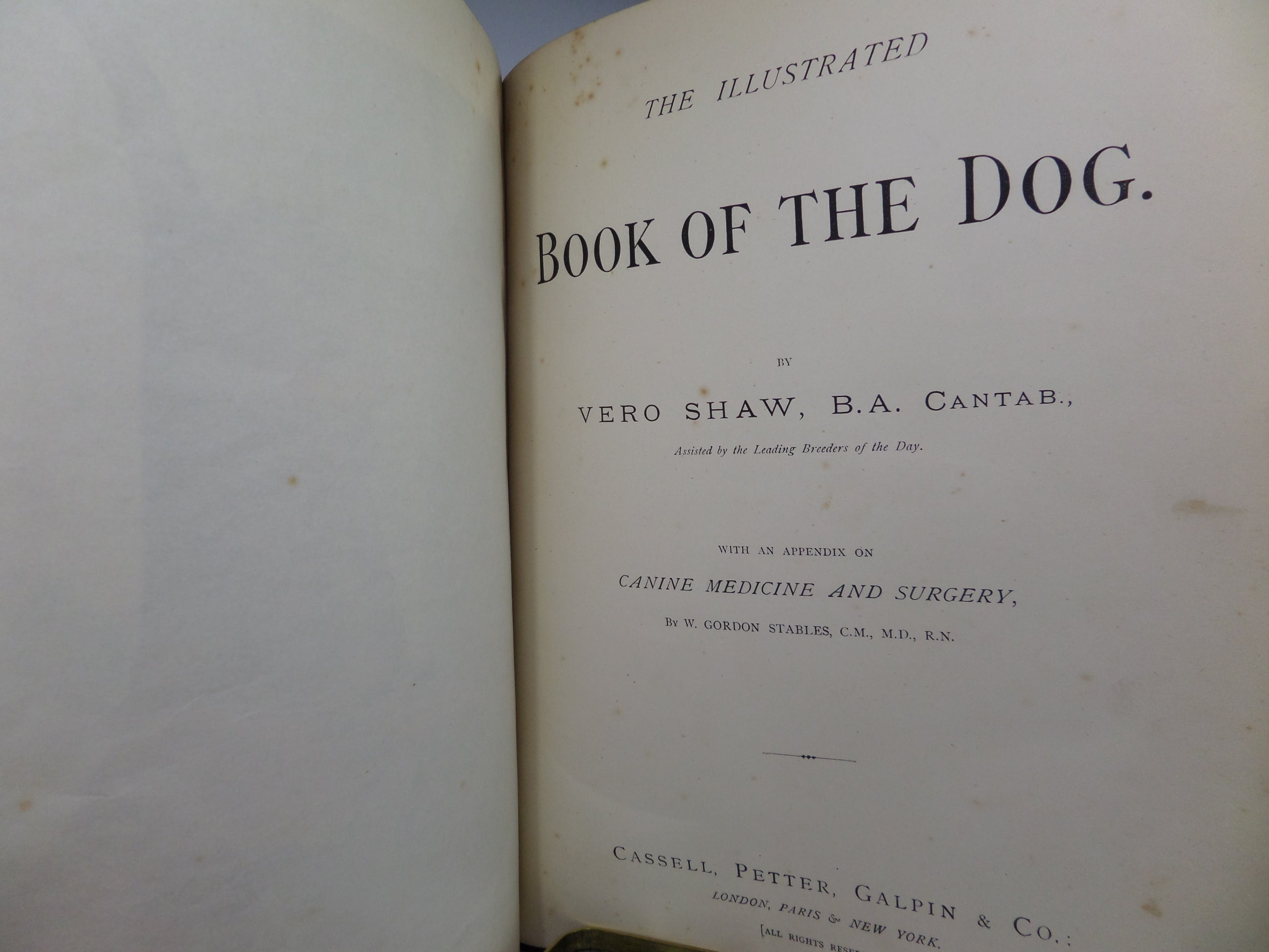 THE ILLUSTRATED BOOK OF THE DOG BY VERO SHAW 1881 FIRST EDITION