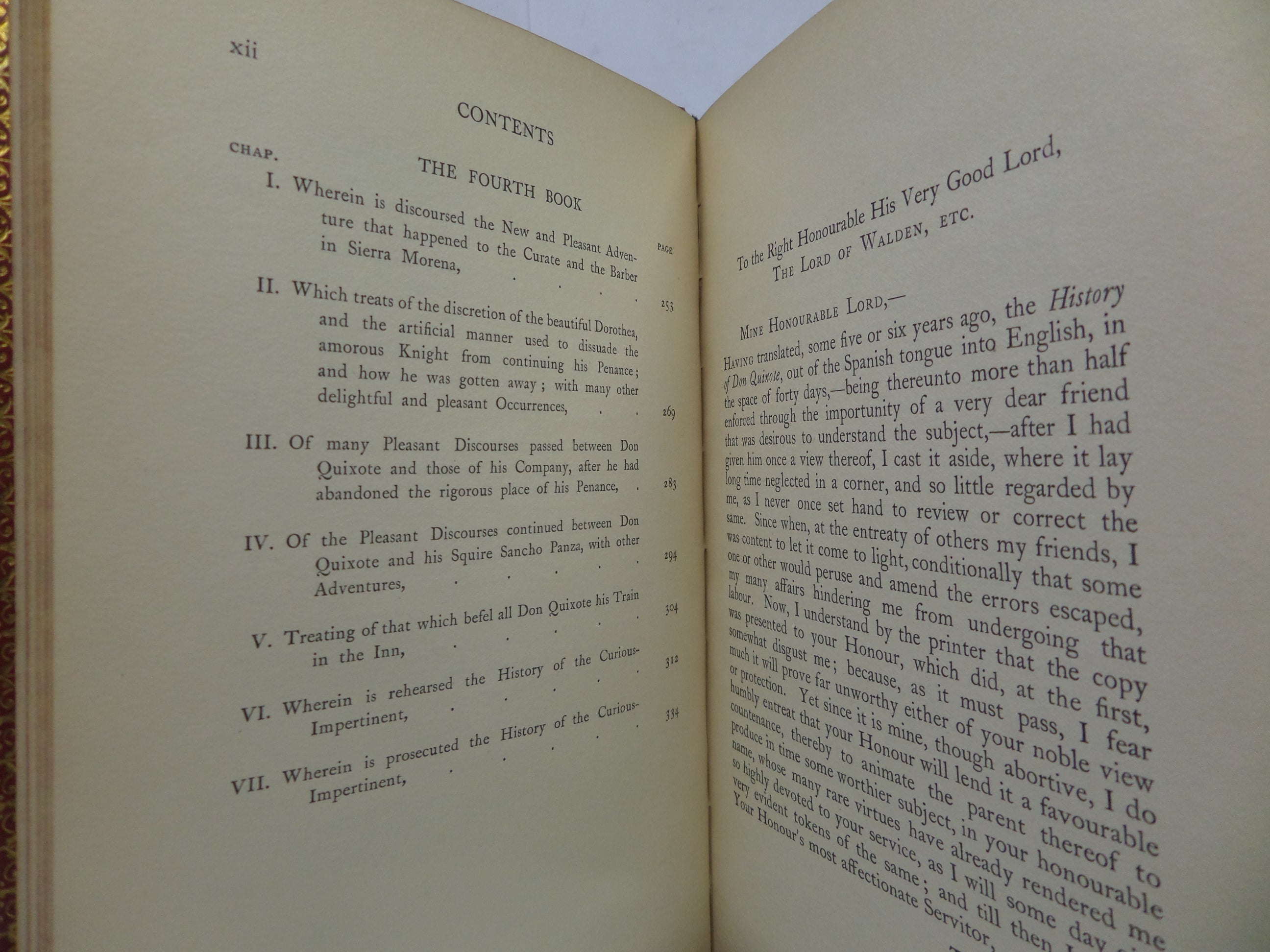 DON QUIXOTE BY MIGUEL DE CERVANTES 1900 IN THREE LEATHER-BOUND VOLUMES