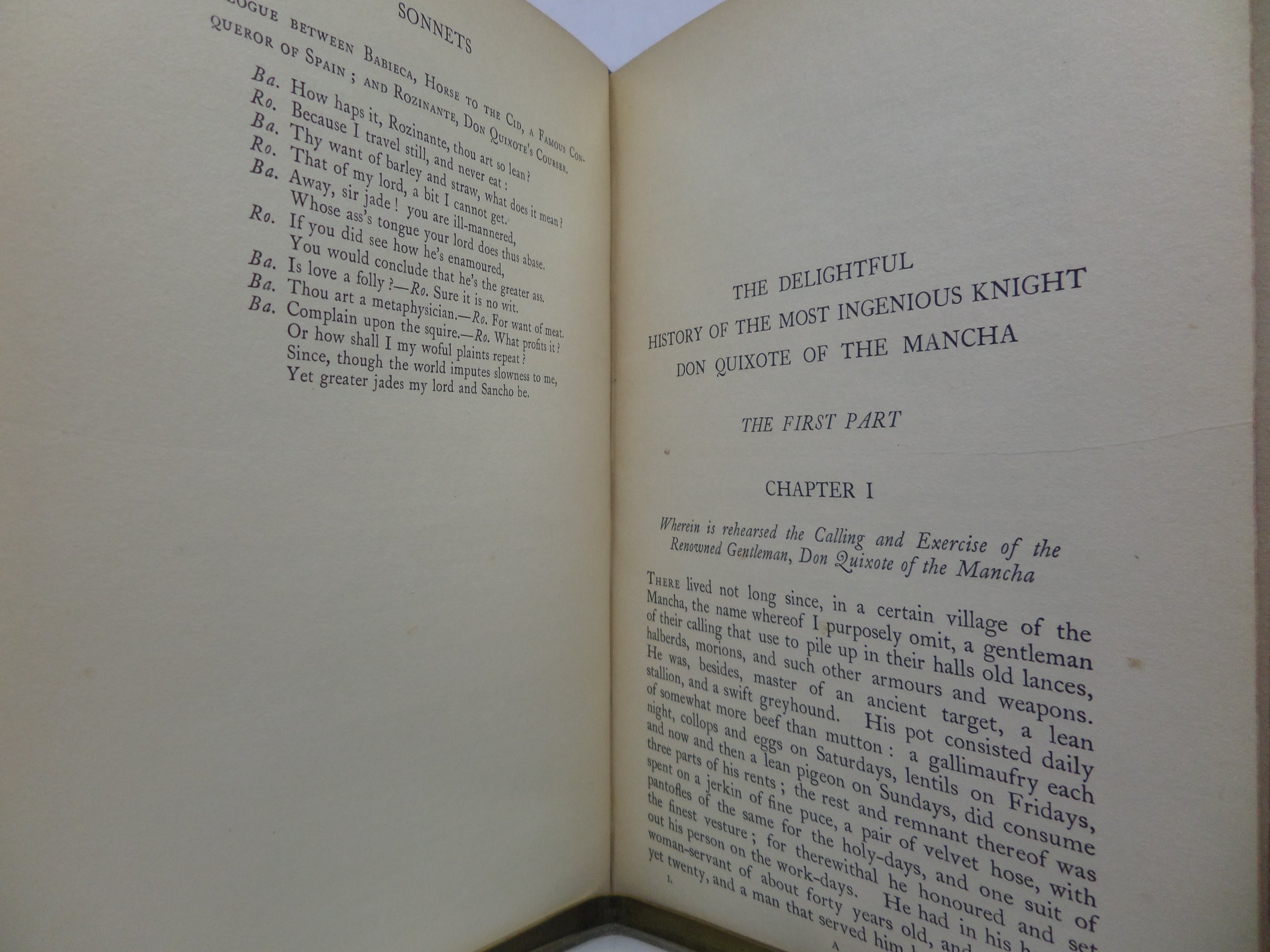 DON QUIXOTE BY MIGUEL DE CERVANTES 1900 IN THREE LEATHER-BOUND VOLUMES