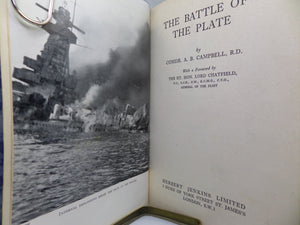 THE BATTLE OF THE PLATE BY COMDR. A.B. CAMPBELL 1949 FINE LEATHER BINDING