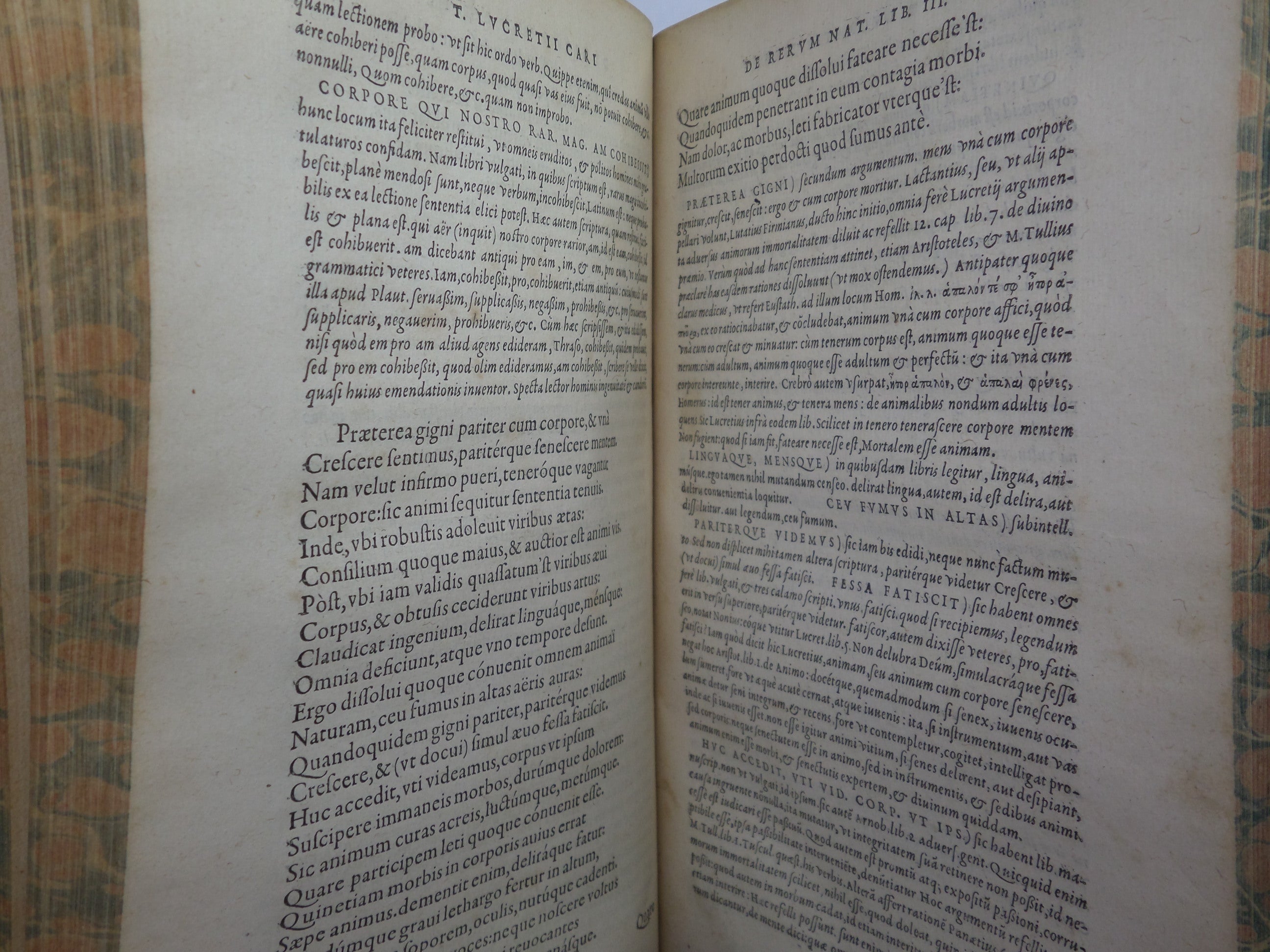TITUS LUCRETIUS CARUS: DE RERUM NATURA LIBRI VI 1570 ON THE NATURE OF THINGS