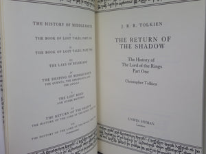 THE RETURN OF THE SHADOW BY J.R.R. TOLKIEN 1989 HARDCOVER