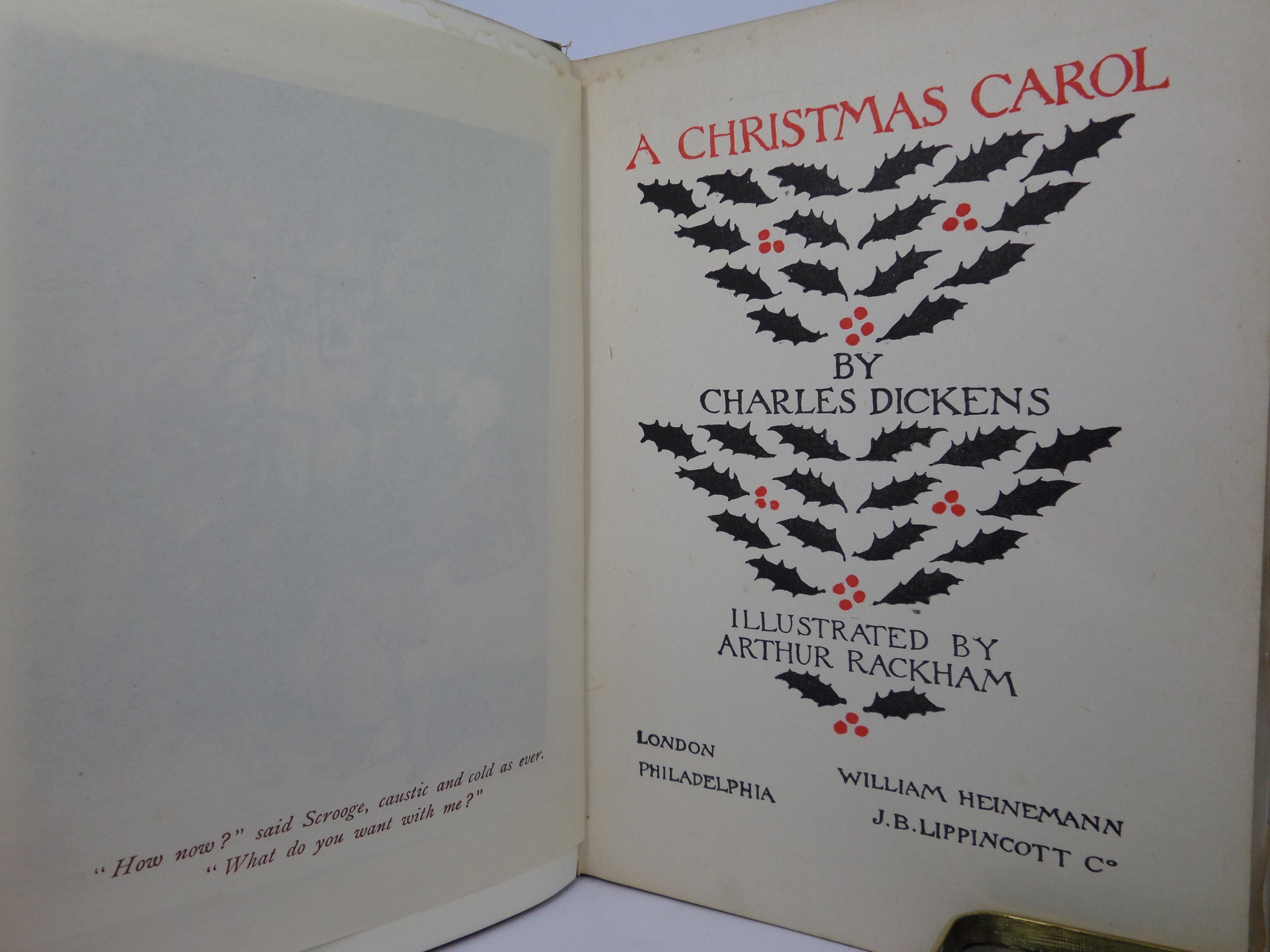 A CHRISTMAS CAROL BY CHARLES DICKENS 1915 FIRST EDITION, ARTHUR RACKHAM ILLUSTRATIONS