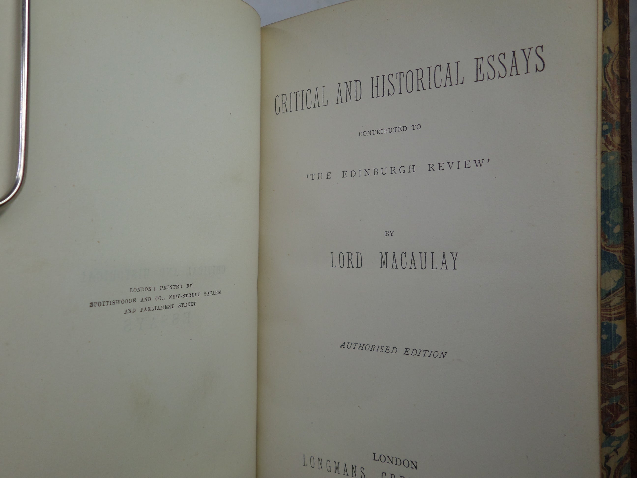 CRITICAL AND HISTORICAL ESSAYS BY LORD MACAULAY 1883 FINE RIVIERE BINDING