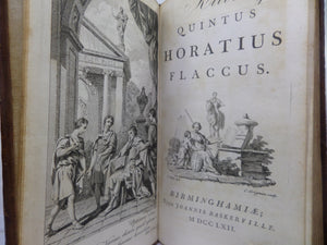 THE WORKS OF QUINTUS HORATIUS FLACCUS [HORACE] 1762 LEATHER BINDING