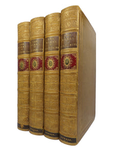 THE WORKS OF OLIVER GOLDSMITH 1854 LEATHER BOUND IN FOUR VOLUMES