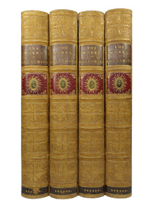 THE WORKS OF OLIVER GOLDSMITH 1854 LEATHER BOUND IN FOUR VOLUMES