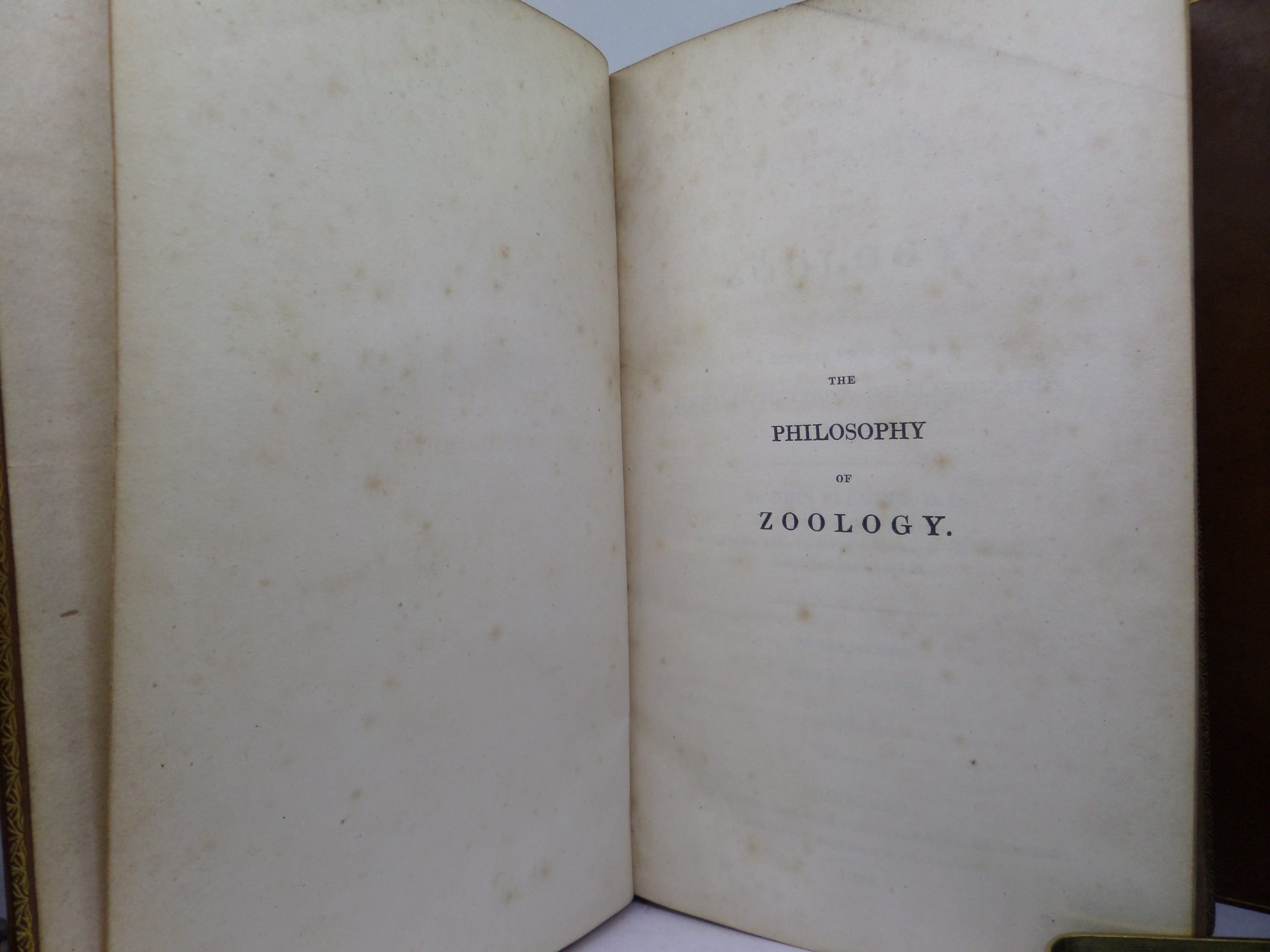 THE PHILOSOPHY OF ZOOLOGY BY JOHN FLEMING 1822 FIRST EDITION LEATHER BOUND